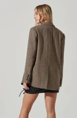 Rachel Houndstooth Blazer -Outlet Cozi Luxe Store ACT17384 BROWNHOUNDSTOOTH 5