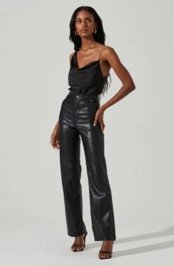 Larisa Satin Rhinestone Strap Top -Outlet Cozi Luxe Store ACT17390 BLACK 2