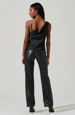 Larisa Satin Rhinestone Strap Top -Outlet Cozi Luxe Store ACT17390 BLACK 6