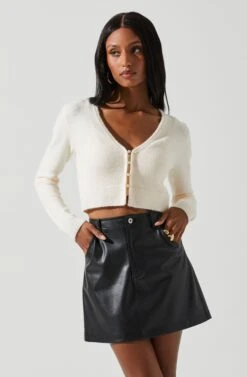 Melissa Pearl Embellished Cardigan Sweater -Outlet Cozi Luxe Store ACT17475P CREAM 4