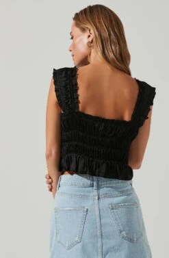 Rosita Smocked Top -Outlet Cozi Luxe Store ACT17543VR BLACK 4