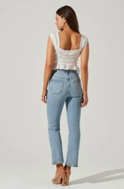 Rosita Smocked Top -Outlet Cozi Luxe Store ACT17543VR WHITE 1 5