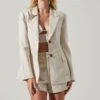 Ayra Front Button Blazer -Outlet Cozi Luxe Store ACT17557 ECRU 3