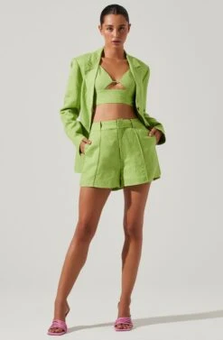 Ayra Front Button Blazer -Outlet Cozi Luxe Store ACT17557 KIWI 1