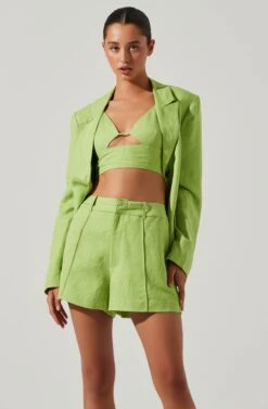 Ayra Front Button Blazer -Outlet Cozi Luxe Store ACT17557 KIWI 2