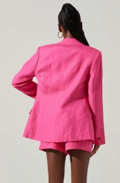Ayra Front Button Blazer -Outlet Cozi Luxe Store ACT17557 PINK 2