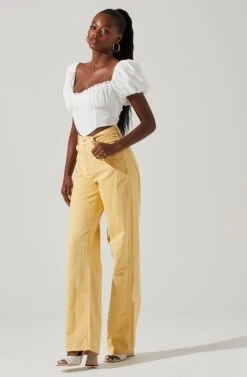 Paola Sweetheart Bustier Puff Sleeve Top -Outlet Cozi Luxe Store ACT17560S WHITE 1