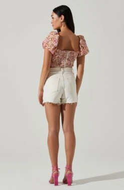 Paola Floral Puff Sleeve Top -Outlet Cozi Luxe Store ACT17560 COPPERLILACMULTI 5 914c0581 9283 4abb ae83 121140f2b529