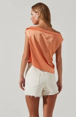 Ceres Satin Off Shoulder Top 26 Ceres Satin Off Shoulder Top -Outlet Cozi Luxe Store ACT17591 MELON 5