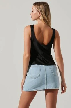 Julie Cinched Front Top -Outlet Cozi Luxe Store ACT17607VR BLACK 3