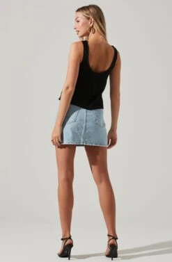 Julie Cinched Front Top -Outlet Cozi Luxe Store ACT17607VR BLACK 4