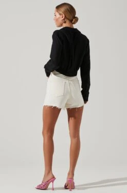 Camden Cropped Button Down Collared Top -Outlet Cozi Luxe Store ACT17611S BLACK 4