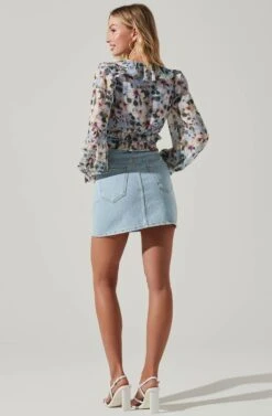 Loxley Floral Ruffle Long Sleeve Top -Outlet Cozi Luxe Store ACT17620 BLUEMULTIFLORAL 5