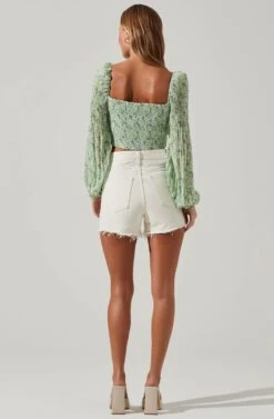 Bonnie Floral Plisse Long Sleeve Crop Top -Outlet Cozi Luxe Store ACT17693 GREENMULTIFLORAL 5 993f6f1b b5b8 4373 bf8a d7989a7b05f9