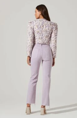 Brea Floral Quilted Cropped Puff Sleeve Jacket -Outlet Cozi Luxe Store ACT17697 LILACCORALMULTI 1 6