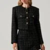 Covina Tweed Cropped Jacket -Outlet Cozi Luxe Store ACT17710T BLACKPLAID 1570 431