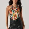 Evalina Abstract Print Halter Top