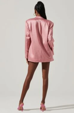 Kimia Satin Oversized Blazer 31 Kimia Satin Oversized Blazer -Outlet Cozi Luxe Store ACT17722 PINK 5