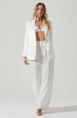 Kimia Satin Oversized Blazer 25 Kimia Satin Oversized Blazer -Outlet Cozi Luxe Store ACT17722 WHITE 2