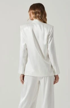 Kimia Satin Oversized Blazer 27 Kimia Satin Oversized Blazer -Outlet Cozi Luxe Store ACT17722 WHITE 5