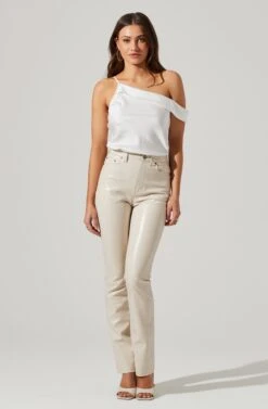 Shion Satin Off Shoulder Top -Outlet Cozi Luxe Store ACT17761 WHITE 2