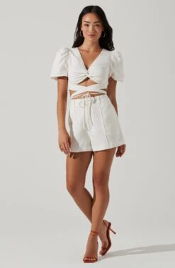 Nuria Puff Sleeve Top -Outlet Cozi Luxe Store ACT17765 OFFWHITE 1