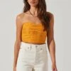 Jessamine Ruched Tube Top -Outlet Cozi Luxe Store ACT17769 MUSTARD 2