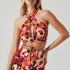 Adonia Floral Halter Top -Outlet Cozi Luxe Store ACT17774 REDFLORAL 2