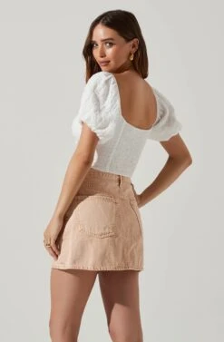 Amadia Puff Sleeve Crop Top 19 Amadia Puff Sleeve Crop Top -Outlet Cozi Luxe Store ACT17781 WHITE 4