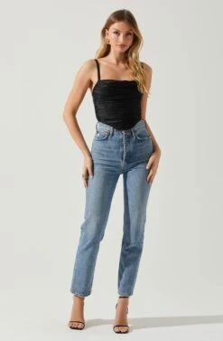 Janet Ruched Bustier Top 17 Janet Ruched Bustier Top -Outlet Cozi Luxe Store ACT17810 BLACK 2