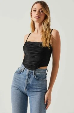 Janet Ruched Bustier Top 16 Janet Ruched Bustier Top -Outlet Cozi Luxe Store ACT17810 BLACK 3