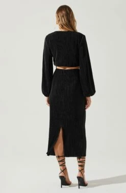 Cataleya Plisse Twist Bust Top -Outlet Cozi Luxe Store ACT17812 BLACK 6