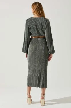 Cataleya Plisse Twist Bust Top -Outlet Cozi Luxe Store ACT17812 DARKSAGE 5