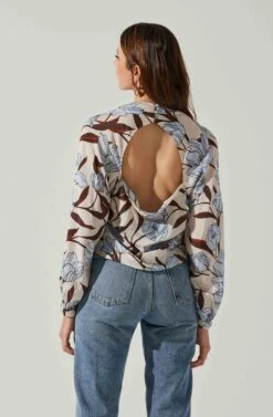 Veronica Floral Cutout Top 13 Veronica Floral Cutout Top -Outlet Cozi Luxe Store ACT17833 BLUEFLORAL 5