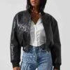 Avianna Faux Leather Bomber Jacket -Outlet Cozi Luxe Store ACT17852 BLACK 3