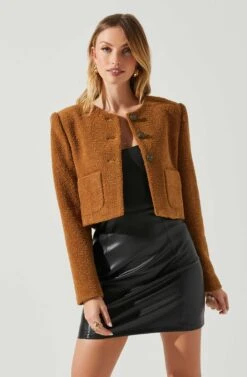 Lyssa Cropped Jacket 10 Lyssa Cropped Jacket -Outlet Cozi Luxe Store ACT17853B CAMEL 3