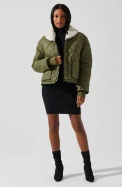 Bellamie Quilted Jacket 22 Bellamie Quilted Jacket -Outlet Cozi Luxe Store ACT17854 OLIVE 1