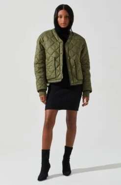 Bellamie Quilted Jacket 23 Bellamie Quilted Jacket -Outlet Cozi Luxe Store ACT17854 OLIVE 2