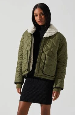 Bellamie Quilted Jacket 20 Bellamie Quilted Jacket -Outlet Cozi Luxe Store ACT17854 OLIVE 4