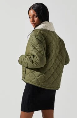 Bellamie Quilted Jacket 25 Bellamie Quilted Jacket -Outlet Cozi Luxe Store ACT17854 OLIVE 5