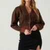 Ruby Houndstooth Cardigan -Outlet Cozi Luxe Store ACT17863 DARKBROWNBLACK 3