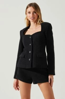 Rivka Fitted Sweetheart Blazer -Outlet Cozi Luxe Store ACT17872 BLACK 4
