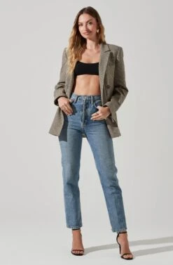 Milani Double Breasted Oversized Blazer 9 Milani Double Breasted Oversized Blazer -Outlet Cozi Luxe Store ACT17873P BLACKBROWNMULTI 1