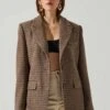 Pauline Plaid Oversized Blazer -Outlet Cozi Luxe Store ACT17875B BROWNPURPLEMULTI 3