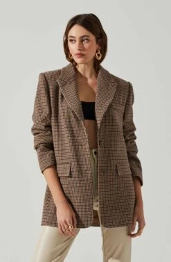 Pauline Plaid Oversized Blazer 10 Pauline Plaid Oversized Blazer -Outlet Cozi Luxe Store ACT17875B BROWNPURPLEMULTI 4