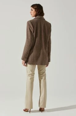 Pauline Plaid Oversized Blazer 12 Pauline Plaid Oversized Blazer -Outlet Cozi Luxe Store ACT17875B BROWNPURPLEMULTI 6