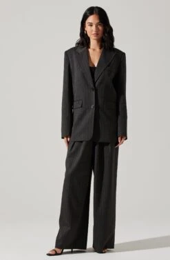 Pauline Pinstripe Oversized Blazer -Outlet Cozi Luxe Store ACT17875WST CHARCOALSTRIPE 4