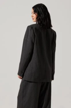 Pauline Pinstripe Oversized Blazer -Outlet Cozi Luxe Store ACT17875WST CHARCOALSTRIPE 6