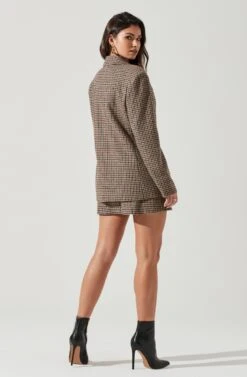 Brina Plaid Double Breasted Blazer -Outlet Cozi Luxe Store ACT17876 BROWNBLACK 1628 5