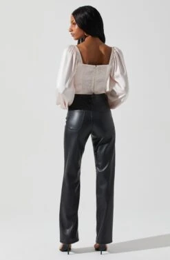 Penny Ruched Bust Long Sleeve Top -Outlet Cozi Luxe Store ACT17882S BLUSH 5